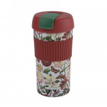 Термокружка с силиконовой вставкой FLORA.Пионы