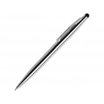 Ручка шариковая металлическая Glory со стилусом, серебристая