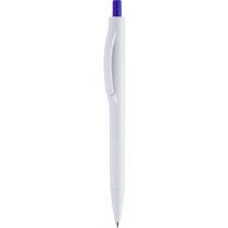 Ручка IGLA COLOR, белая с синей кнопкой