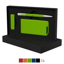 Набор ручка «Clas» + флеш-карта «Case» 8 Гб + зарядное устройство «Theta» 4000 mAh в футляре