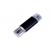 Флешка c дополнительным разъемом Micro USB 3-in-1 TypeC, чёрная