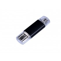 Флешка c дополнительным разъемом Micro USB 3-in-1 TypeC, чёрная