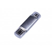 Флешка c дополнительным разъемом Micro USB 3-in-1 TypeC, чёрная