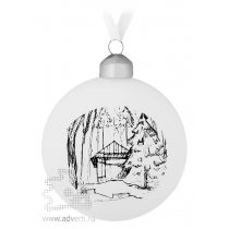 Елочный шар «Forest», с изображением избушки, 10 см