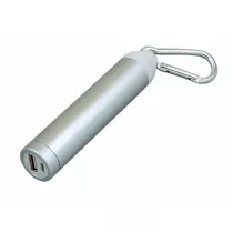 Универсальное зарядное устройство power bank круглой формы с карабином, черное Универсальное зарядное устройство power bank круглой формы с карабином, черное
