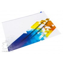Папка-конверт на молнии с полноцветной печатью, формат А4, белая