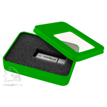 Коробка с прозрачным окошком для флешки, серебристая