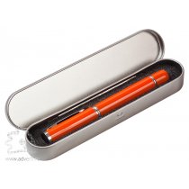 Подарочная упаковка для флешки-ручки в виде пенала, серебристая