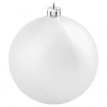 Пластиковый елочный шар, 80 мм, белый матовый