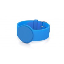 Силиконовый контрольный RFID браслет с застежкой, голубой