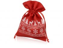 Мешочек подарочный новогодний, средний-красный Мешочек подарочный новогодний, средний-красный