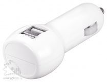 Автомобильное зарядное устройство с USB-разъемами Basic-белый Автомобильное зарядное устройство с USB-разъемами Basic-белый