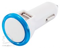 Мощное автомобильное зарядное устройство с 2 USB-портами-синий Мощное автомобильное зарядное устройство с 2 USB-портами-синий