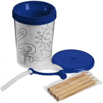 Детский стакан-раскраска «Передвижник», синий, в наборе