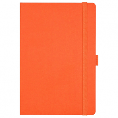 Ежедневник Chameleon, оранжевый, гравировка белым, вид спереди