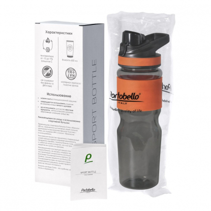 Спортивная бутылка для воды Corsa Portobello, оранжевая, упаковка