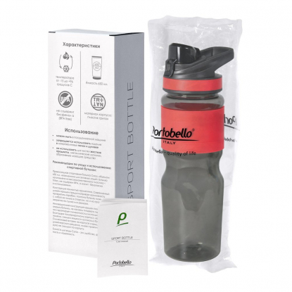 Спортивная бутылка для воды Corsa Portobello, красная, упаковка