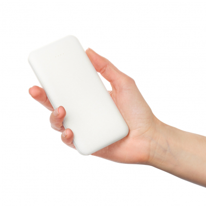 Внешний аккумулятор Elari Plus, soft touch, белый Внешний аккумулятор Elari Plus, soft touch, белый