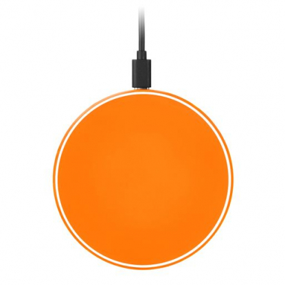 Беспроводное зарядное устройство с подсветкой 15W Auris, оранжевое
