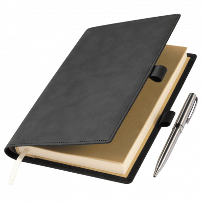 Ежедневник-портфолио Clip NEO недатированный в подарочной коробке, черный