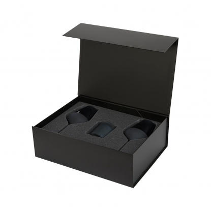 Подарочный набор свеча Enigma, 2 бокала для вина Sapphire в черной коробке