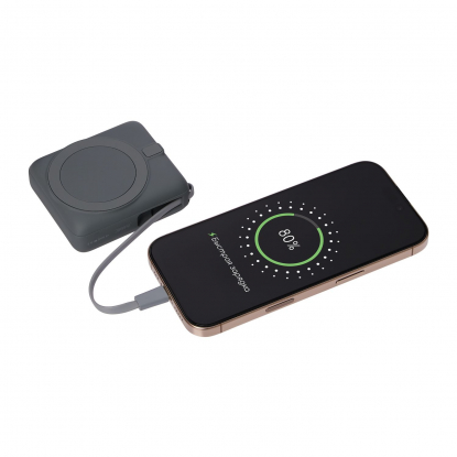 Внешний аккумулятор с подсветкой Риттер PD (Ritter PD) 10000mAh с функцией беспроводной зарядки 15W, серый