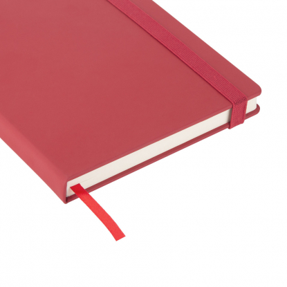 Ежедневник Alpha BtoBook, недатированный, красный, ляссе и резинка в цвет обложки