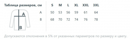 Размерная таблица джепера GORDON MEN, мужского