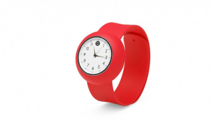 Силиконовые слэп-часы, комбирированные, красные