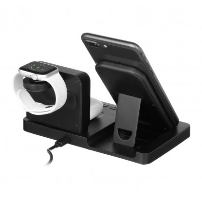 Настольные часы 4в1 с беспроводной зарядкой 15W, Magnum