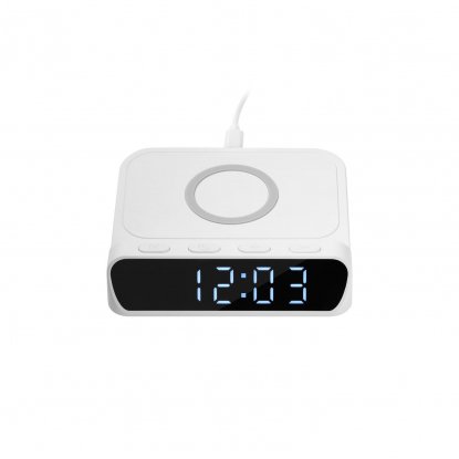 Зарядная станция с часами 15W Rigel, белая