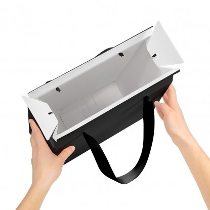 Подарочный набор 2 бокала для шампанского Black Edition в большом подарочном пакете