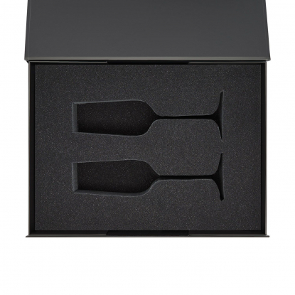 Подарочный набор 2 бокала для шампанского Black Edition в коробке, ложемент