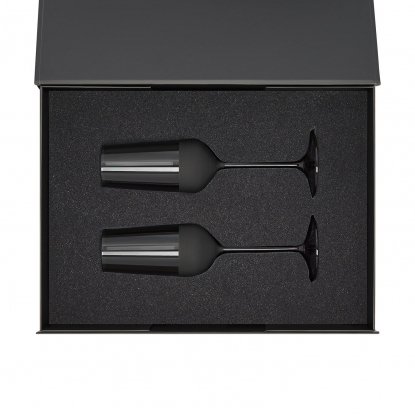 Подарочный набор 2 бокала для шампанского Black Edition в чёрной коробке