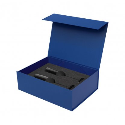 Подарочный набор 2 бокала для шампанского Black Edition в синей коробке