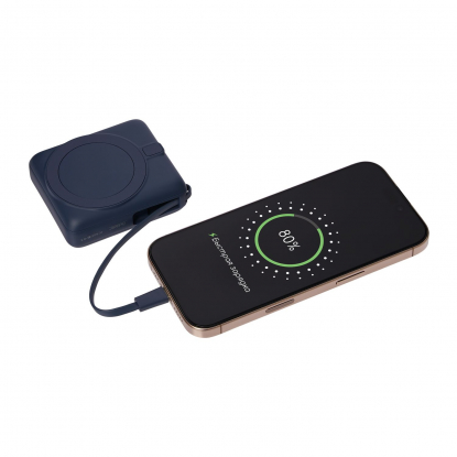 Внешний аккумулятор с подсветкой Риттер PD (Ritter PD) 10000mAh с функцией беспроводной зарядки 15W, синий