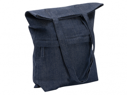 Сумка из переработанной джинсовой ткани Кирк с передним карманом на молнии