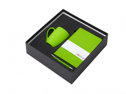 Подарочный набор COLOR IT с блокнотом, металлической ручкой и кружкой, зеленое яблоко