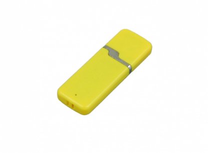 Флешка промо прямоугольной формы c оригинальным колпачком, желтая