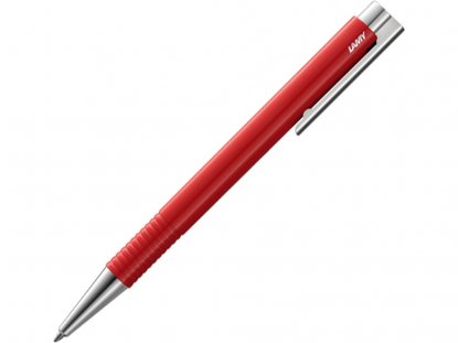 Ручка пластиковая шариковая logo M+, красная