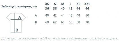 Размерная таблица футболки Miles Women