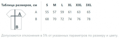 Размерная таблица жилета Wave Men