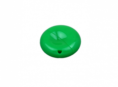 Флешка промо круглой формы, зелёная