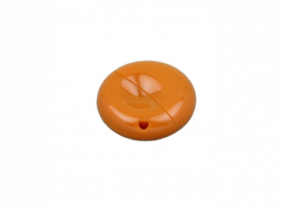 Флешка промо круглой формы, оранжевая