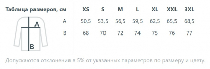 Размерная таблица ветровки RALPH