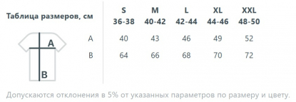Размерная таблица футболки Millenium Stretch Women