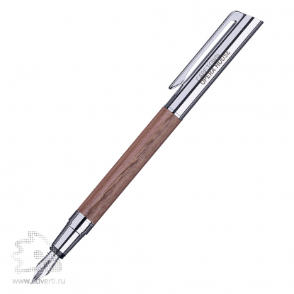 Перьевая ручка Tizio, светло-коричневая с серебристым