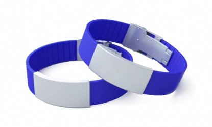 Силиконовый идентификационный браслет с застежкой, синий