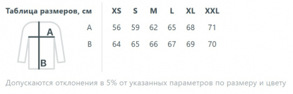Размерная таблица куртки спортивной Junior