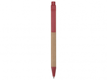 Ручка картонная шариковая Эко 3.0, красная, вид сзади